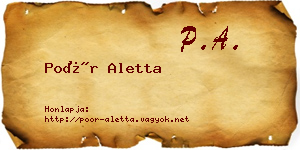 Poór Aletta névjegykártya